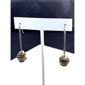 Boutique Earrings Women's Hematite & Gold Tone Design Premier 8L